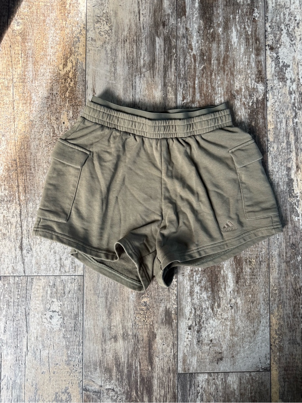 2 for $30 sale: Adidas green sweat shorts with double waist band and pockets